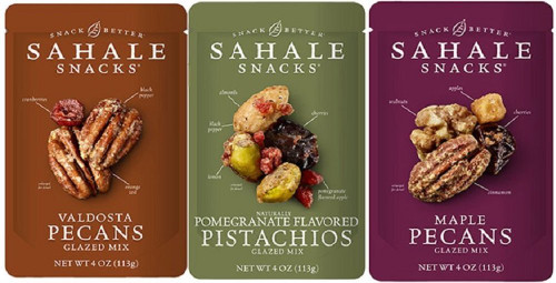 Sahale Snacks Glazed Nut Blends 3 Flavor Variety Bundle: (1) Sahale Snacks Maple Pecans With Walnuts, Cherries & Cinnamon, (1) Sahale Snacks Valdosta Pecans With Sweet Cranberries, Black Pepper & Orange Zest, and (1) Sahale Snacks Pomegranate Pistach
