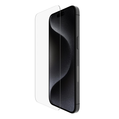 Belkin ScreenForce UltraGlass 2 Treated iPhone 15 Pro Max Screen Protector - Scratch-Resistant, 9H Hardness Tested Glass w/Slim Design - Includes Easy Align Tray for Bubble-Free Application