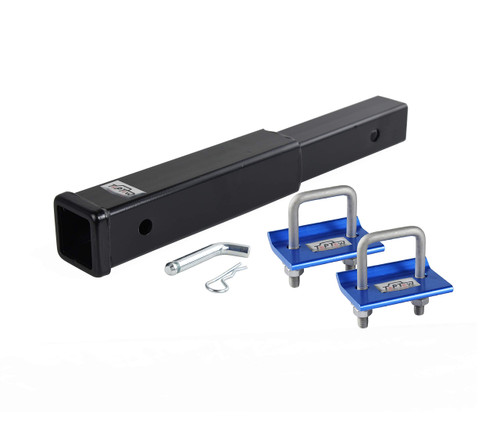 TOPTOW Trailer Hitch Receiver Tube 64335-06, 14 Inch Length Hitch Extender for 2 Inch Hitch Receiver with 2 Packs of Anti-Rattle Hitch Tighteners Blue