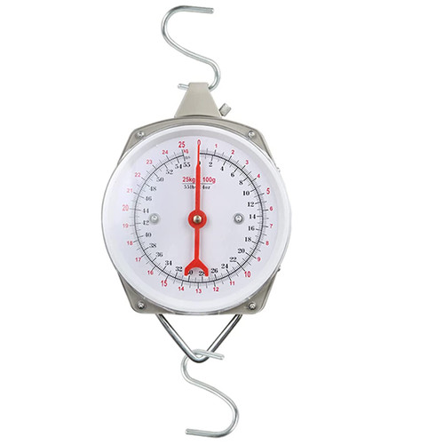 AFOOFA Mechanical Hanging Scales 55lb/25kg, Hanging Scales High Accuracy Large Display Spring Dial Weight Scale for Kitchen Fishing Hunting Farms