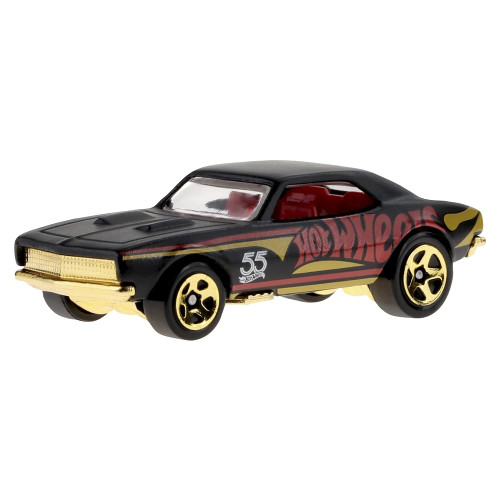 Hot Wheels Die-Cast Collectible Vehicle - 55th Anniversary Black and Gold Edition ~ Inspired by '67 Chevy Camaro Sports Car ~ 6/6
