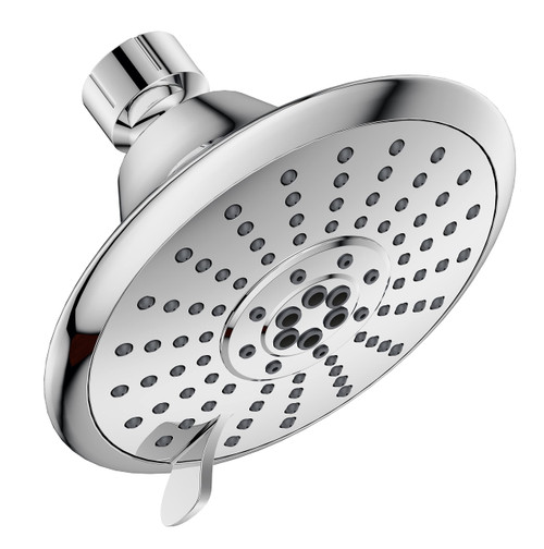 Westbrass SH5601-26 5" Round Thin 5-Function Adjustable Spray Shower Head, Polished Chrome