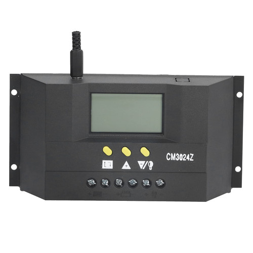 VTOSEN Intelligent Solar Charge Controller with LCD Display - CM3024Z 30A PWM Photovoltaic Regulator for Efficient Solar Charging