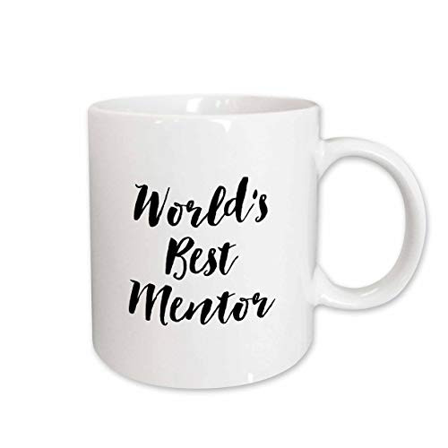 3dRose mug_219526_2 Phrase - Worlds Best Mentor - Ceramic Mug, 15-ounce