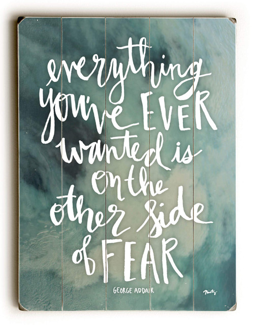 One Bella Casa Other Side of Fear by Misty Diller Planked Wood Wall Decor, One Size, Multicolor