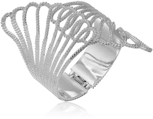 GUESS "Basic" Silver Clam Cuff Bracelet