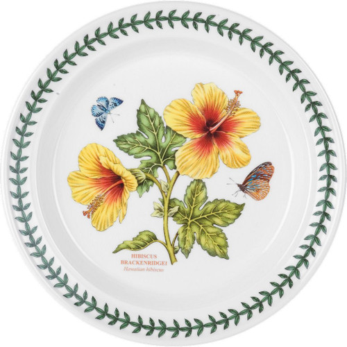 Portmeirion Exotic Botanic Garden 8.5 Inch Salad Plate with Hawaiian Hibiscus Motif | Dishwasher, Microwave, and Oven Safe | Fine Earthenware | Made in England