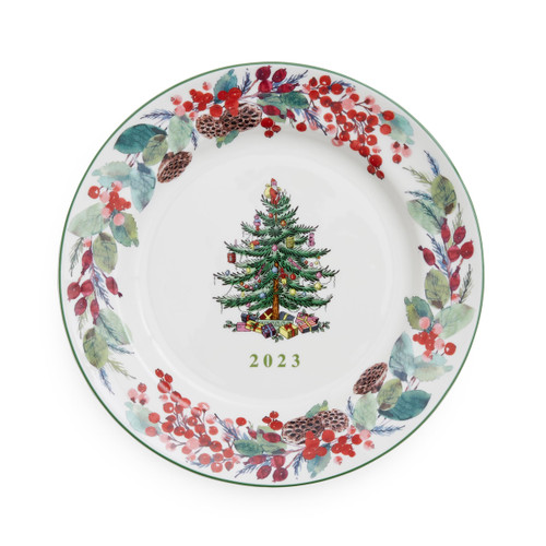 Spode Christmas Tree 2023 Annual Collector Plate | 8-Inch Christmas Decorative Plate | 8-inch Porcelain Collectable Plate | Dishwasher safe, Microwave safe, Freezer safe