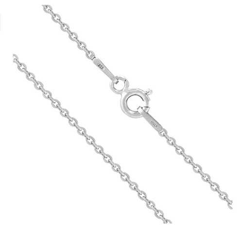 Adabele 1pc Authentic 925 Sterling Silver 18 Inch Flat Cable Chain Necklace 1.3mm Dainty Cute for Men Women Made In Italy Hypoallergenic Nickel Free SS207-18