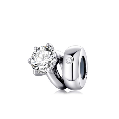FAEFASH Spacer Charm Rubber Stopper Spacer Bead 925 Sterling Silver Clip Charm fit Pandora Style Charm Bracelets (Shining Ring Spacer Charm) FAEFASH Spacer Charm Rubber Stopper Spacer Bead 925 Sterling Silver Clip Charm fit Pandora Style Charm Bracelets (Shining Ring Spacer Charm)