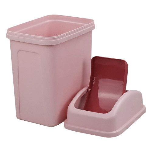 Minekkyes 3 Gallon Plastic Garbage Can, Kitchen Trash Can with Swing Lid, Pink