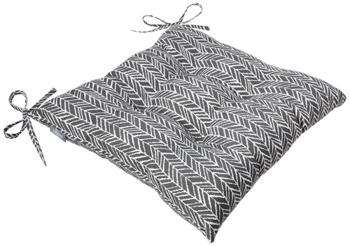 Pillow Perfect Outdoor/Indoor Herringbone Slate Seat Cushions, 19" x 18.5", Gray, 2 Pack
