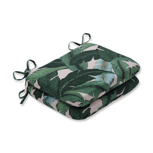 Pillow Perfect Outdoor/Indoor Swaying Palms Capri Round Corner Seat Cushions, 18.5" x 15.5", Green 2 Count Pillow Perfect Outdoor/Indoor Swaying Palms Capri Round Corner Seat Cushions, 18.5" x 15.5", Green 2 Count
