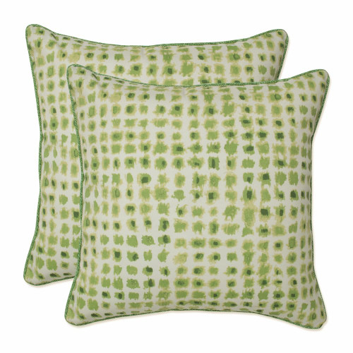 Pillow Perfect Outdoor/Indoor Alauda Grasshopper Throw Pillows, 16.5" x 16.5", Green 2 Count