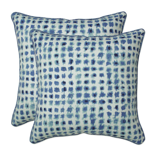 Pillow Perfect Outdoor | Indoor Alauda Porcelain 16.5 Inch Throw Pillow, 16.5 X 16.5 X 5, Blue
