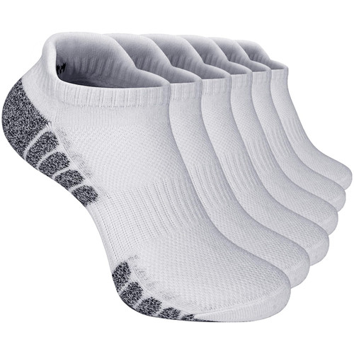 Ultrafun 6 Pairs Ankle Athletic Running Socks Breathable Cushioned Low Cut Sports Tab Socks for Men Women (as1, alpha, m, regular, regular, White)
