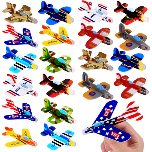 Erinnmy Glider Planes Bulk,72 Pack Foam Gliders for Kids,Lightweight Planes with 10 Designs,Individually Packed Outdoor Flying Toys,Foam Birthday Party Favor Airplane Toy for Boys Girls