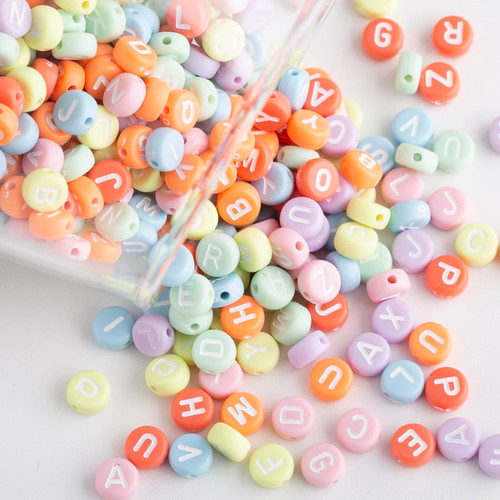 1000pcs 4x7mm Acrylic Alphabet Letter Beads A-Z Round Acrylic Letter Beads for Jewelry Making Alphabet Beads (Colorful) 1000pcs 4x7mm Acrylic Alphabet Letter Beads A-Z Round Acrylic Letter Beads for Jewelry Making Alphabet Beads (Colorful)