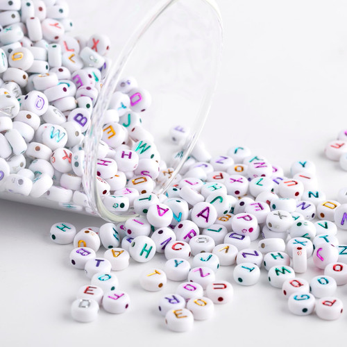 1000pcs Acrylic Small Letter Beads Round Letter Beads Colorful Acrylic Letter Alphabet for Jewelry Making Alphabet Beads (Bj White Colorful) 1000pcs Acrylic Small Letter Beads Round Letter Beads Colorful Acrylic Letter Alphabet for Jewelry Making Alphabet Beads (Bj White Colorful)