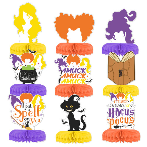 Hocus Pocus Party Decorations Hocus Pocus Honeycomb Centerpiece Halloween Table Decoration Hocus Pocus Halloween Decorations Witch Theme Party Decorations Hocus Pocus Party Supplies