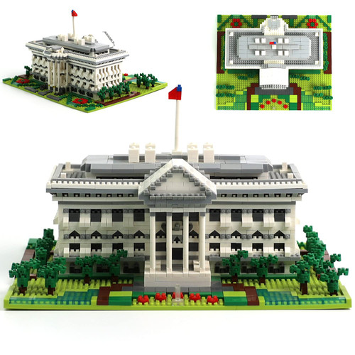 TOYSLY Architecture Sets White House Micro Building Blocks for Adults, Mini Bricks Kit for Men, 3D Puzzle Building Blocks Set for Kids, Modern House Toys for Teens and Boyfriend(2021PCS)