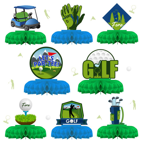 Golf Party Decorations, Golf Honeycomb Centerpieces, Golfing Par-tee Time 3D Table Paper Decorations, Sports Themed Honeycomb Supplies for Baby Shower Birthday Retirement Party