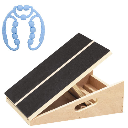 Slant Board, Calf Stretcher Slant Board, Slant Board for Calf Stretching, Professional Wooden Incline Board with Leg Roller