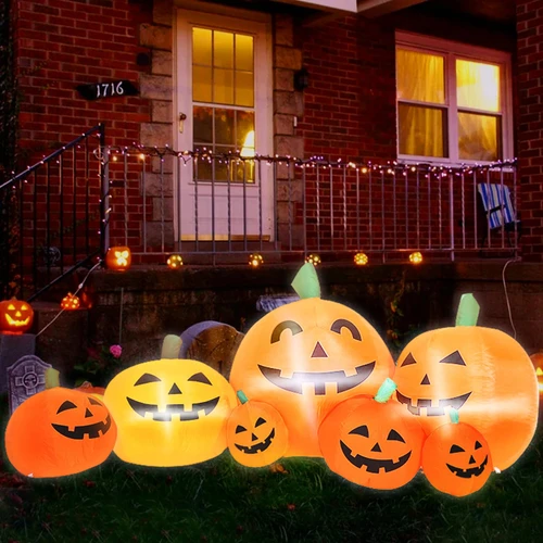Halloween Inflatable Pumpkins Decorations, 7.5FT Halloween Inflatable Outdoor Decorations, Blow up LED Lights Lighted Yard Decorations, Lawn Inflatables Home Family Outside Holiday Decor