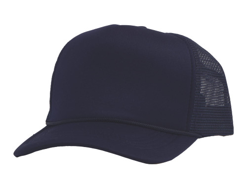TOP HEADWEAR Blank Trucker Hat - Mens Trucker Hats Foam Mesh Snapback Navy