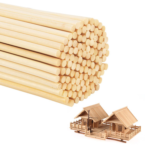 100PCS Wooden Dowel Rods, 1/8 x 12 Inch Round Unfinished Bamboo Dowel Rods, Wood Crafts Sticks Doweling Rods for Crafts and DIYers Arts Projects 100PCS Wooden Dowel Rods, 1/8 x 12 Inch Round Unfinished Bamboo Dowel Rods, Wood Crafts Sticks Doweling Rods for Crafts and DIYers Arts Projects