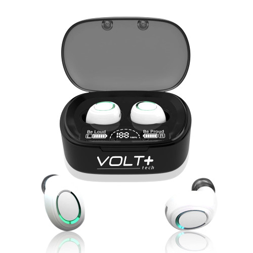 VOLT PLUS TECH Wireless V5.1 PRO Earbuds Compatible with Realme X7 Pro Ultra IPX3 Bluetooth Touch Waterproof/Sweatproof/Noise Reduction with Mic (White)