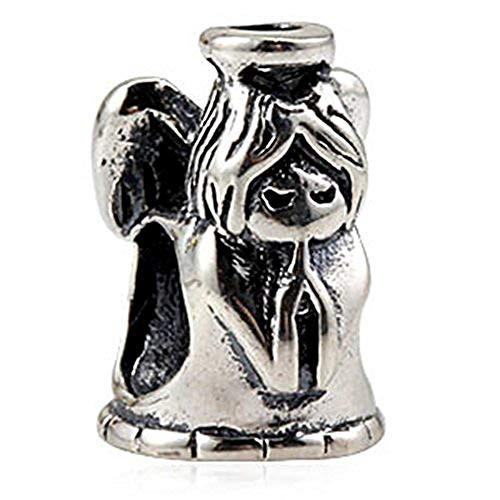 Guardian Angel Prayer Beads Charm 925 Sterling Silver Beads fit for DIY Charms Bracelets