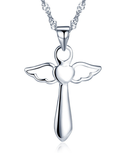 Infinite U Classic Cross Crucifix Pendant Chain Necklace 925 Sterling Silver Cubic Zirconia (B) Infinite U Classic Cross Crucifix Pendant Chain Necklace 925 Sterling Silver Cubic Zirconia (B)
