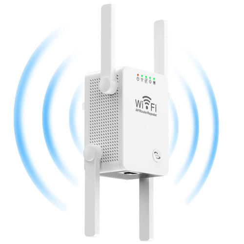 WiFi Extender Internet Signal Booster and Amplifier up to 8500 sq.ft - Long Range Coverage Wi-Fi Repeater for Home, with Ethernet Port & Access Point Mode, Support 40 Devices,1 Touch Easy Setup