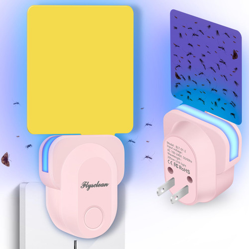 Flying Insect Trap Plug-in, 2023 Upgrade Plug-in Bug Catcher Mosquito Fruit Fly Trap Gnat Killer Indoor, Safe Non-Toxic UV Night Light Fly Trap with Sticky Trap for Flies, Gnats, Moths (Pink, 1 Pack) Flying Insect Trap Plug-in, 2023 Upgrade Plug-in Bug Catcher Mosquito Fruit Fly Trap Gnat Killer Indoor, Safe Non-Toxic UV Night Light Fly Trap with Sticky Trap for Flies, Gnats, Moths (Pink, 1 Pack)