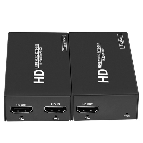 Linseek HDMI Extender, HDMI over Ethernet Extender over Cat6/Cat7 Cable upto 492ft Full HD 1920*1080p@60hz Video Extender Local Loop Out Option,Over IP/TCP One to Multiple Monitors by Ethernet Switch