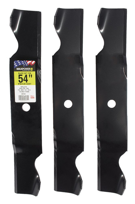 Maxpower 561549B 3-Blade Set for 54" Cut MTD, Cub Cadet, Troy-Bilt Replaces 742-3013, 759-3820, 759-3841, Black
