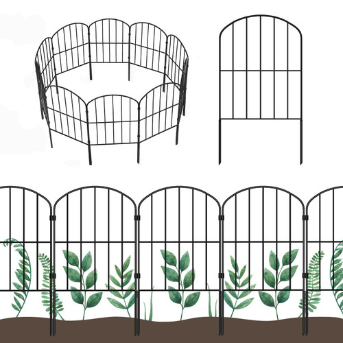 OUSHENG Decorative Garden Fence Fencing 10 Panels, 10ft (L) x 24in (H) Rustproof Metal Wire Border Animal Barrier for Dog, Flower Edging for Yard Landscape Patio Outdoor Decor, Arched OUSHENG Decorative Garden Fence Fencing 10 Panels, 10ft (L) x 24in (H) Rustproof Metal Wire Border Animal Barrier for Dog, Flower Edging for Yard Landscape Patio Outdoor Decor, Arched