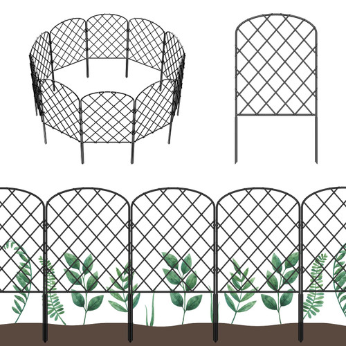 OUSHENG 10 Pack Decorative Garden Fence, Total 10ft(L) x 24in(H) Animal Barrier Border, Rustproof Metal Wire Section Edging Fencing Panel for Outdoor Patio Garden Yard, Arched OUSHENG 10 Pack Decorative Garden Fence, Total 10ft(L) x 24in(H) Animal Barrier Border, Rustproof Metal Wire Section Edging Fencing Panel for Outdoor Patio Garden Yard, Arched
