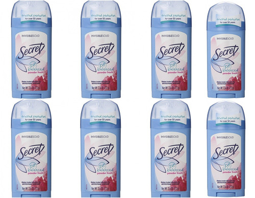 Secret Invisible Solid Powder Fresh Scent Antiperspirant & Deodorant 2.6 Oz (Pack of 8) Secret Invisible Solid Powder Fresh Scent Antiperspirant & Deodorant 2.6 Oz (Pack of 8)