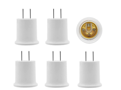 E26/e27 Socket Adapter Converts Outlet to Lamp Socket, Outlet to Socket Adapter,Plug-in Light Socket,660 Watt, 125 Volt,AC Plug to E26 Two Outlet Light Socket Adapter,White (6)