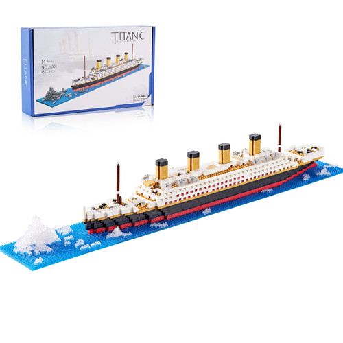 RuiChuangKeJi Architecture Titanic Model Building Set for Adults Cruise Ship Micro Blocks Kit, a DIY Mini Bricks Toys Gifts for Kids (1872 Pieces)