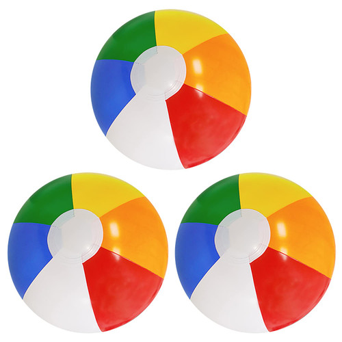 VoizVony 16'' Beach Balls - 3 Pack Beach Ball Bulk Inflatable Pool Beach Balls Bulk Toys