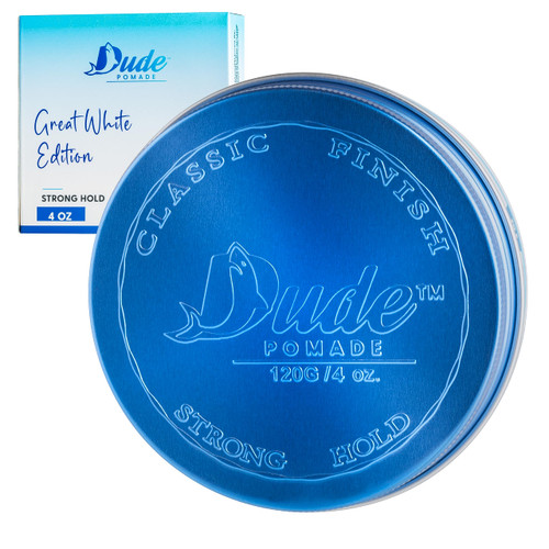Dude Pomade for Men, Strong Hold Hair Gel with Medium Shine Locks Hair in Place without Flakes - Water Based, Lightly Scented Hair Wax (4 oz)