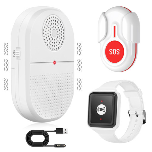 ChunHee Wireless Caregiver Pager Call Button Nurse Alert System Call Bell for Home/Elderly/Patient Emergency Vibration Pager 2 Transmitter+1 Receiver