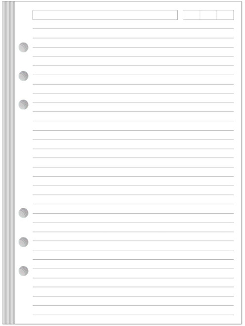 A5 Lined Refill Paper - 100 Sheets/200 Pages Loose Leaf Paper for Filofax Planner, Organizer, Binders, 6-Hole Punched, 100gsm Ruled White Pages, 5.8" x 8.2 "