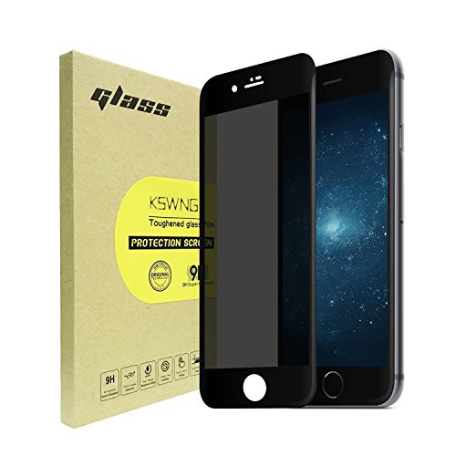For iPhone 8 Plus/7 Plus Privacy Screen Protector, KSWNG Screen Protector Anti-Spy Tempered Glass Screen [DoubleDefence Technology] 9H Premium Anti-Scratch/Fingerprint(black)