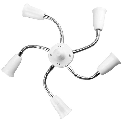 Light Splitter Socket Adapter 6 in 1 E26 E27 Light Socket Splitter Bulb Lamp Holder Adapter Lengthen Standard LED Bulbs Holder Base Adapter Converter with Extension Hose 360 Degrees Adjustable Light Splitter Socket Adapter 6 in 1 E26 E27 Light Socket Splitter Bulb Lamp Holder Adapter Lengthen Standard LED Bulbs Holder Base Adapter Converter with Extension Hose 360 Degrees Adjustable