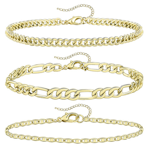 UTTMO Gold Plated Ankle Bracelets for Women, Adjustable Layered Anklet Tennis Quartz Snake Paperclip Link Chain Cubic Zirconia Anklet Set 3Pcs UTTMO Gold Plated Ankle Bracelets for Women, Adjustable Layered Anklet Tennis Quartz Snake Paperclip Link Chain Cubic Zirconia Anklet Set 3Pcs