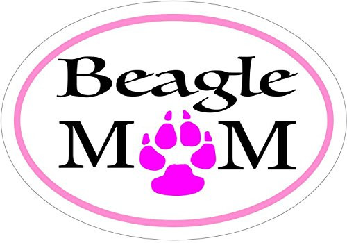 WickedGoodz Pink Oval Beagle Mom Beagle Vinyl Window Decal - Beagle Bumper Sticker - Perfect Beagle Owner Gift - Made in The USA